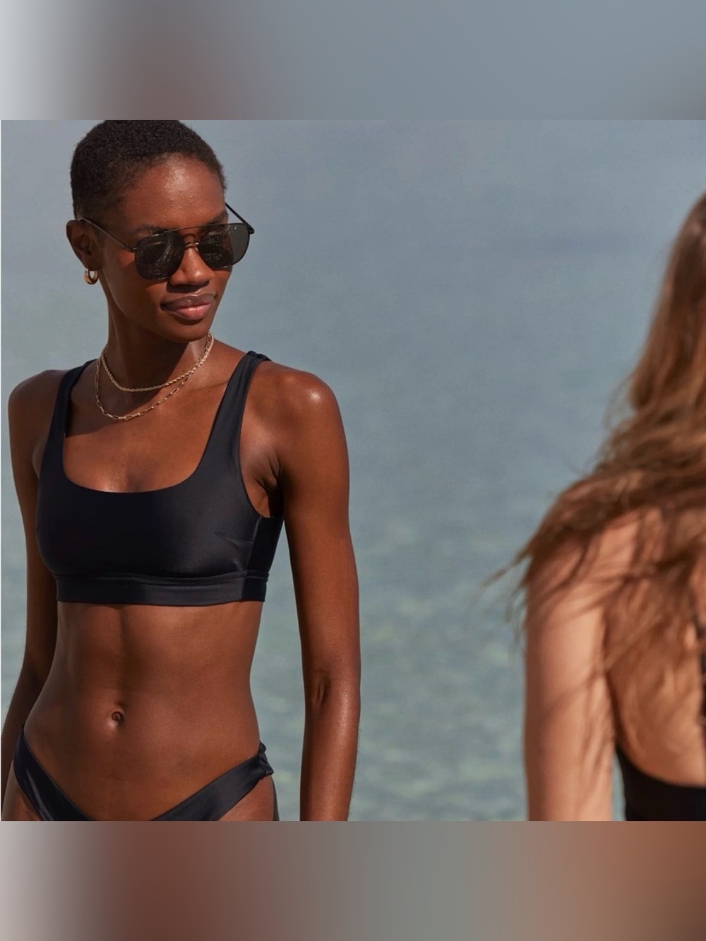 Aerie Black Scoop Neck Bikini Top